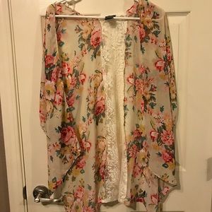 Wet Seal floral wrap chiffon top size: ONE SIZE